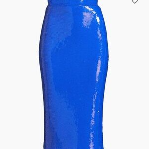 Dazzling Blue Sequin Pencil Skirt